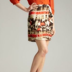 VINCE CAMUTO TIE DYE SARONG FAUX WRAP SKIRT